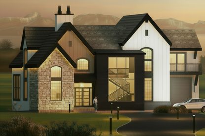 No.15 European house plan Dramatic Entry