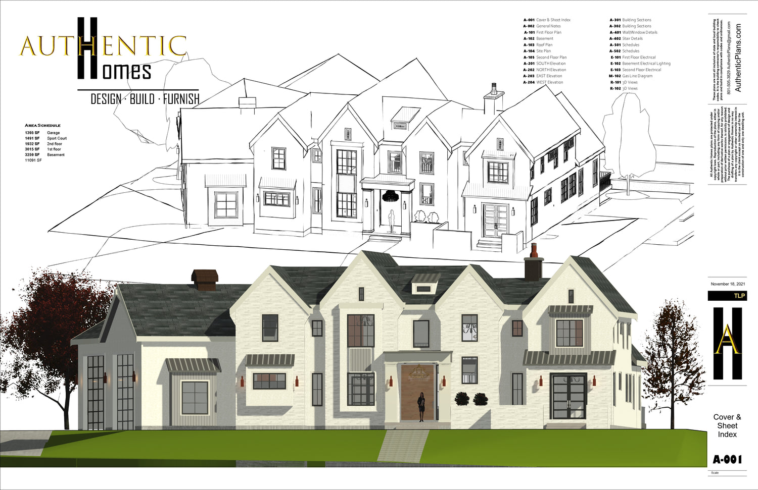 Tanya Pilling, designer/drafter at Authentic Homes in Utah. Architectural designer. European mansion, gambrel gables.