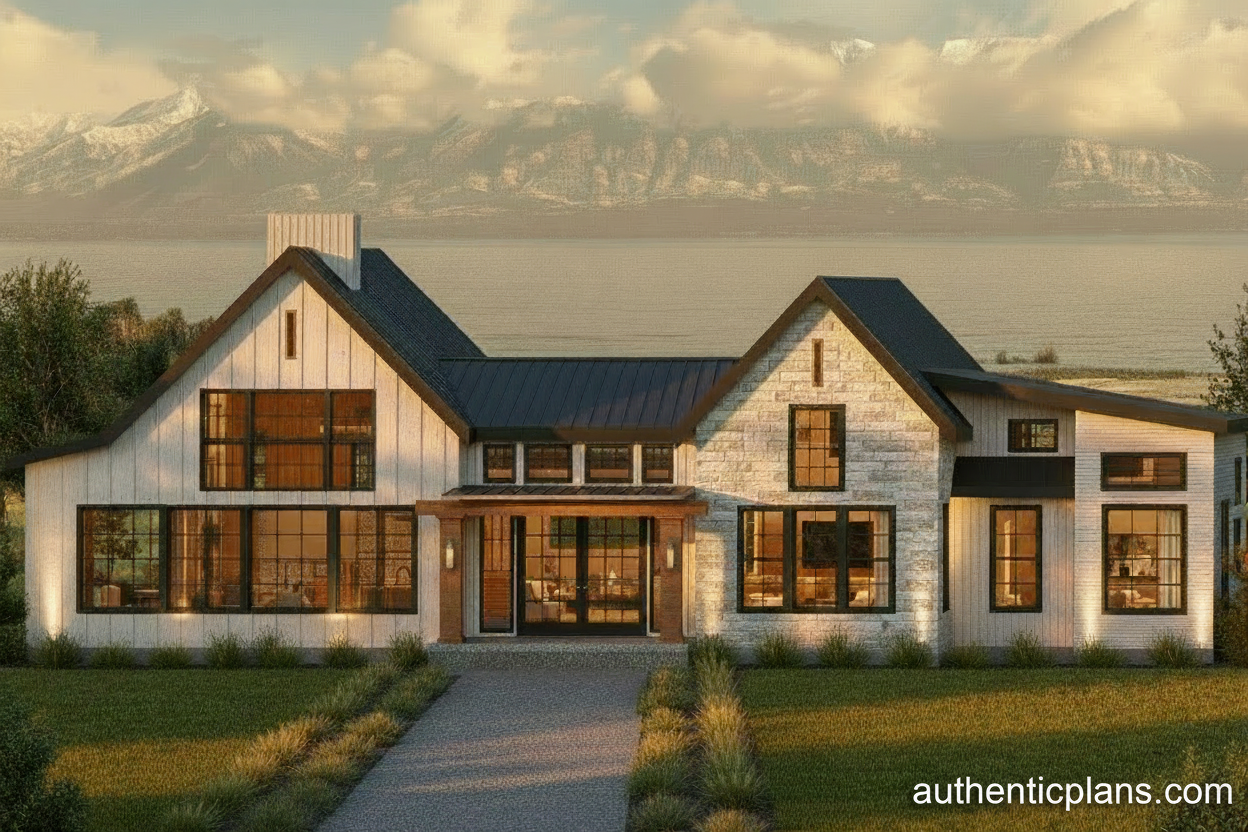 No.8 Farmhouse barn plan Glass Entry