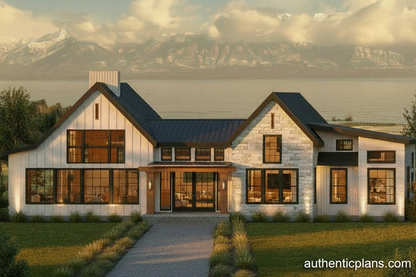 No.8 Farmhouse barn plan Glass Entry