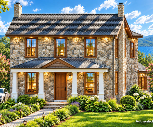 Authentic Homes Utah Builder - FARMHOUSE plan high living room ceiling