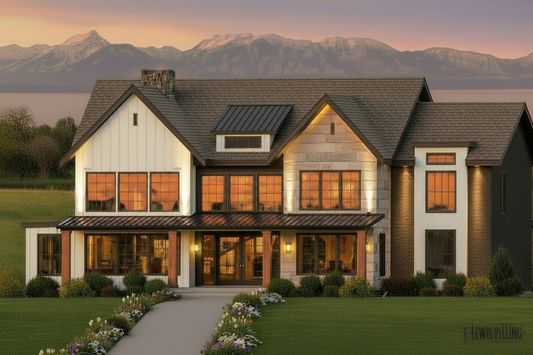 No.7 Farmhouse plan Dramatic Entry