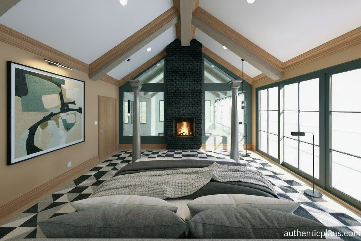 No.7 Farmhouse plan Dramatic Entry
