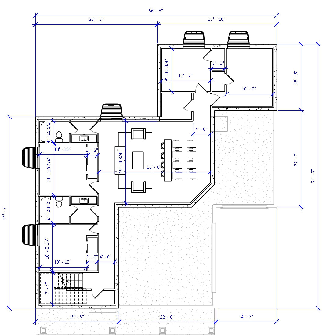 No.28 Farmhouse plan Large Porch