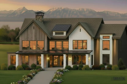 No.7 Farmhouse plan Dramatic Entry