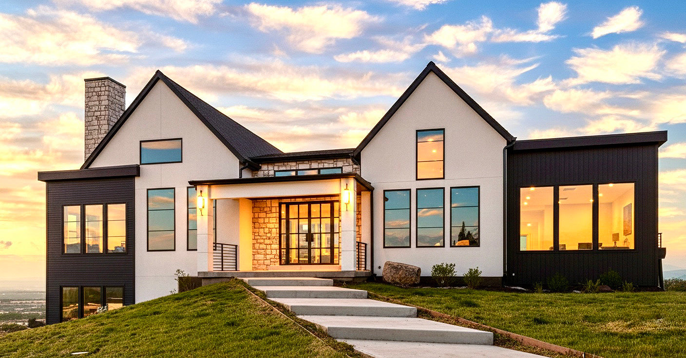 Modern farmhouse, custom house plan by Authentic Homes, custom home builder in Utah