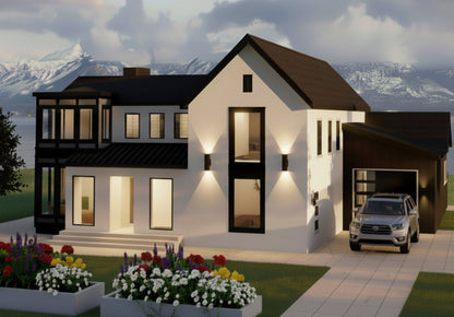 No.22 Modern house plan Corner Window Feature