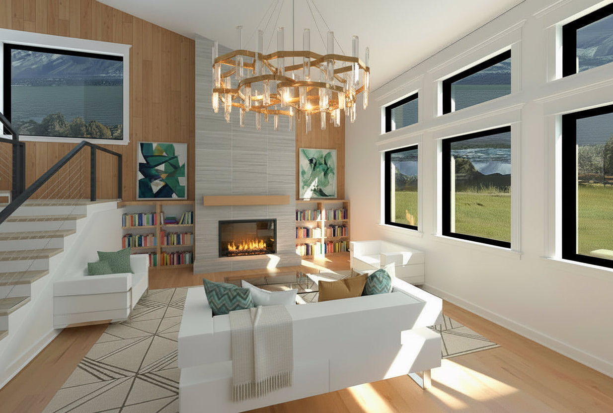 No.22 Modern house plan Corner Window Feature