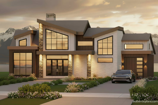 No.23 Modern house plan Dramatic Entry