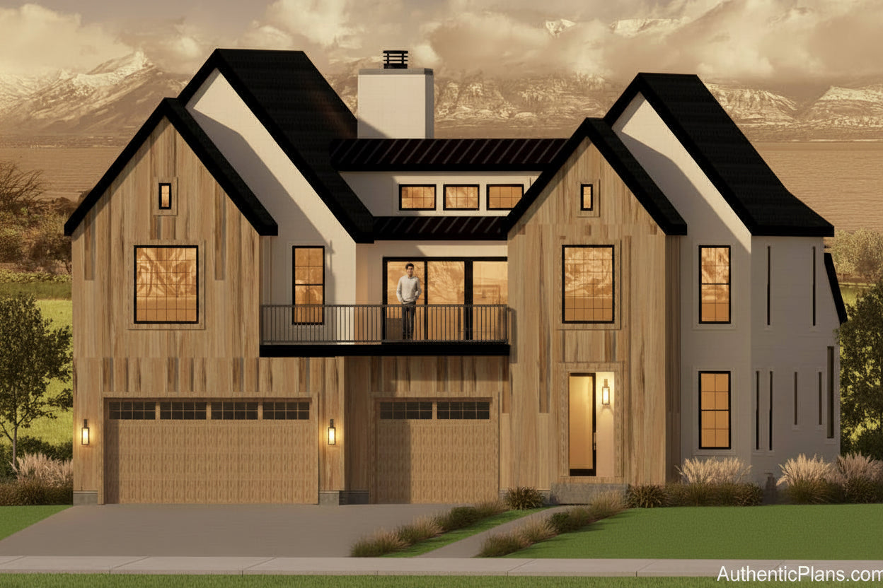 No.24 Modern house plan Front Deck
