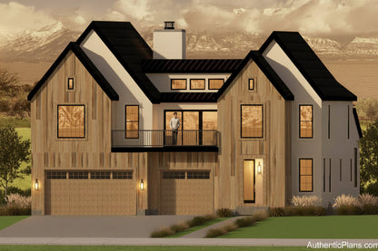 No.24 Modern house plan Front Deck