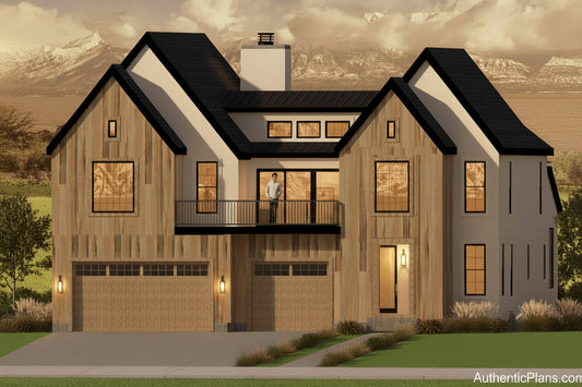 No.24 Modern house plan Front Deck