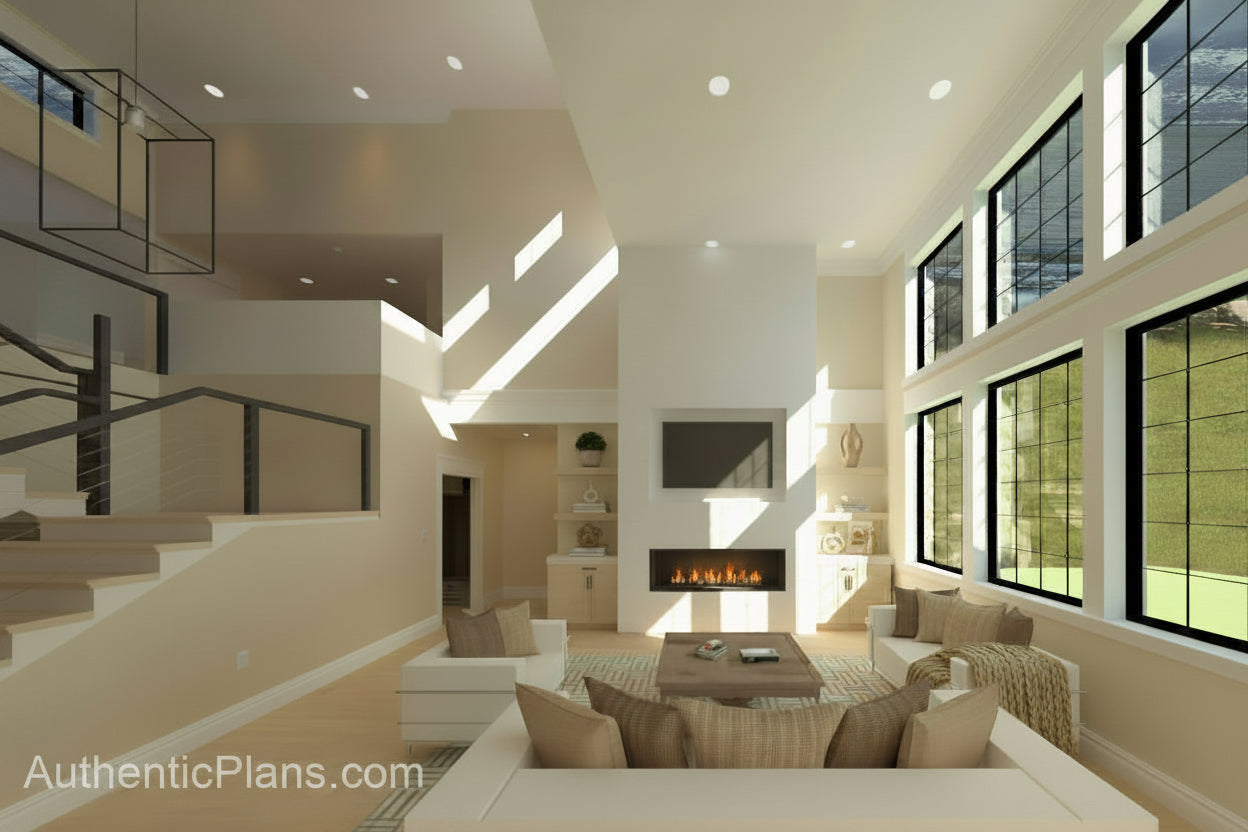 No.24 Modern house plan Front Deck