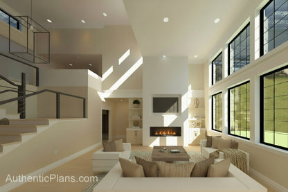 No.24 Modern house plan Front Deck
