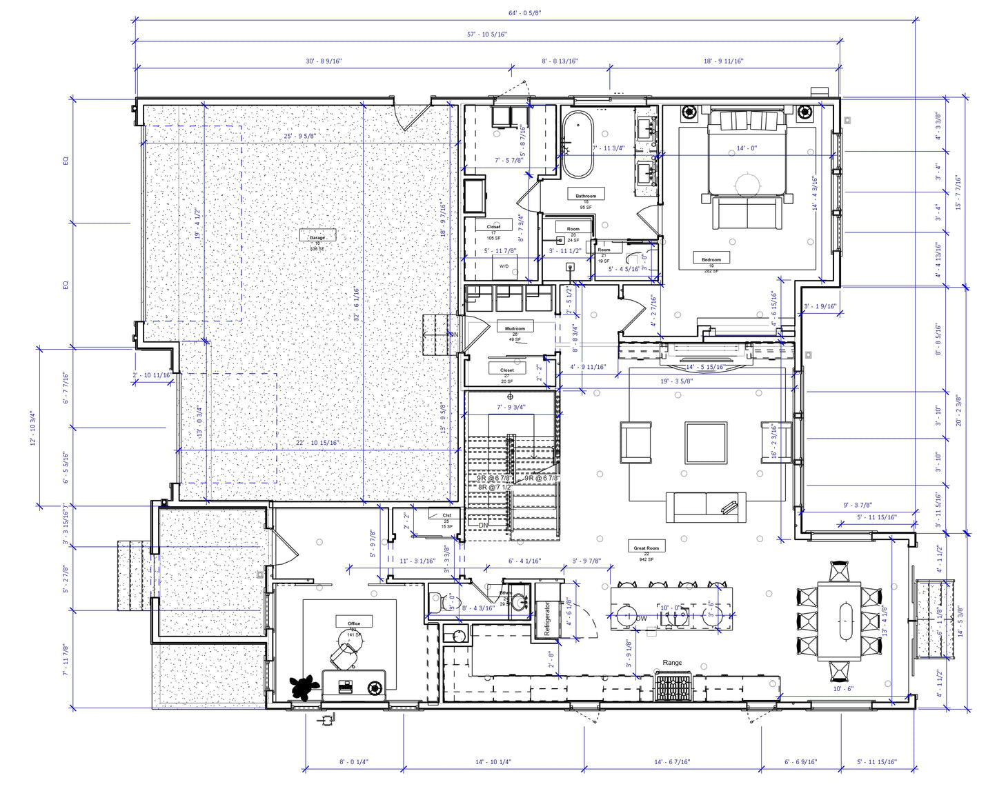 No.24 Modern house plan Front Deck
