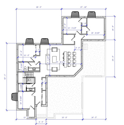 No.26 Modern house plan Library Feature