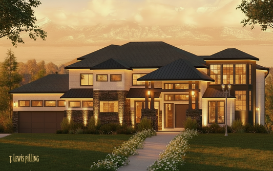 No.6 Modern house plan Dramatic Staircase