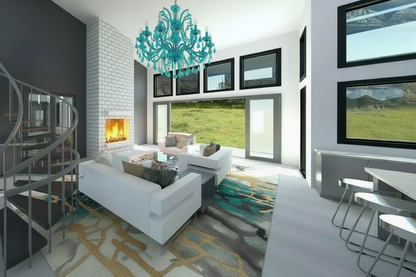 No.7 Modern house plan Circular Staircase