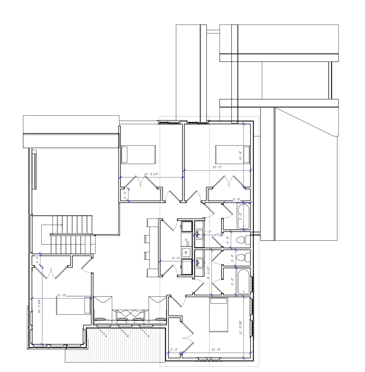 No.22 Modern house plan Corner Window Feature