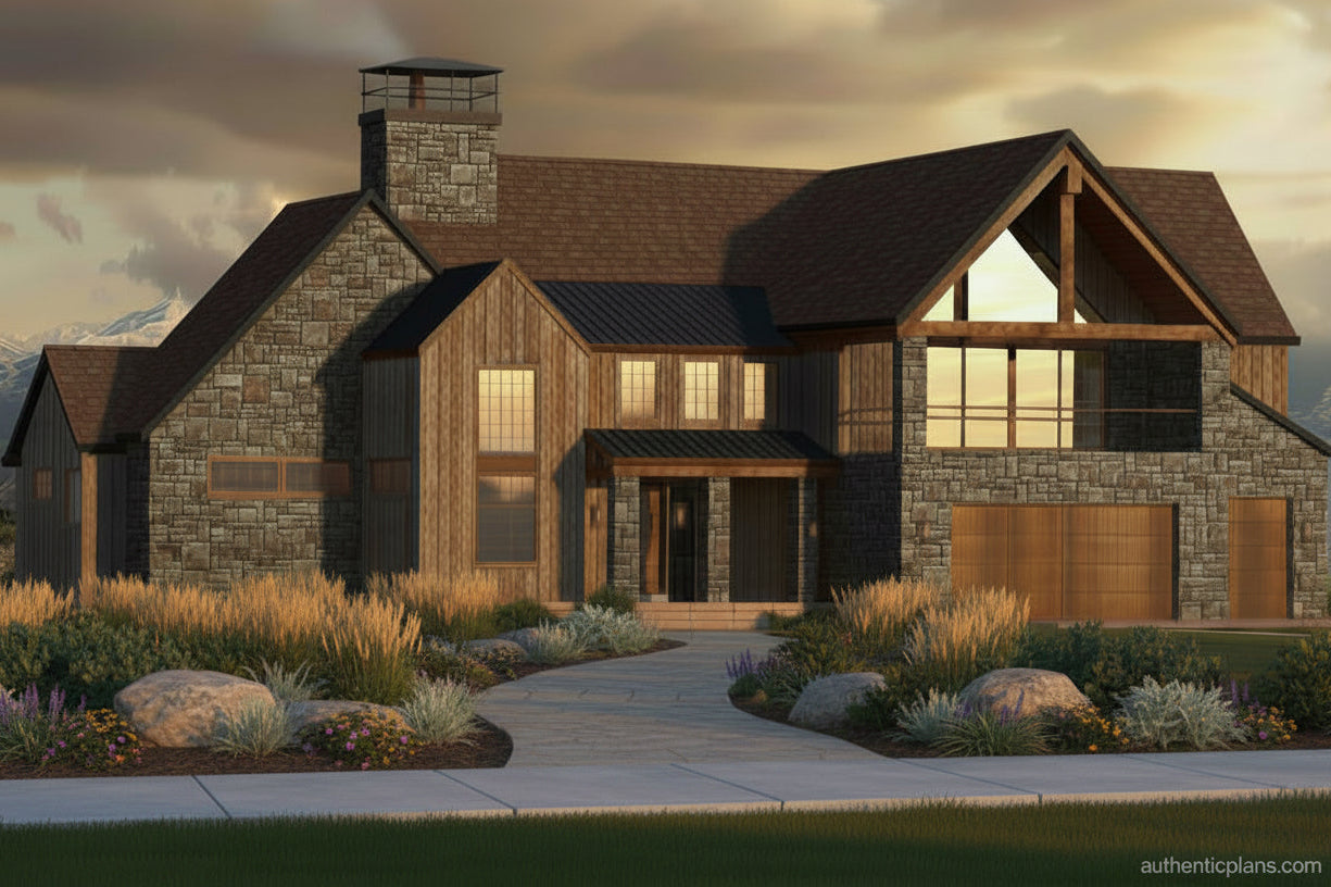 No.14 Mountain house plan Front Deck