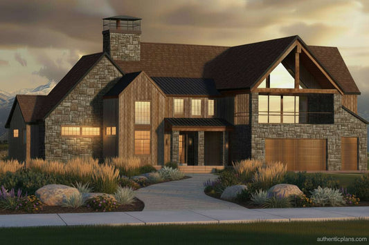 No.14 Mountain house plan Front Deck