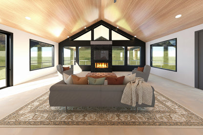 No.15 Mountain cabin plan Large Covered Deck