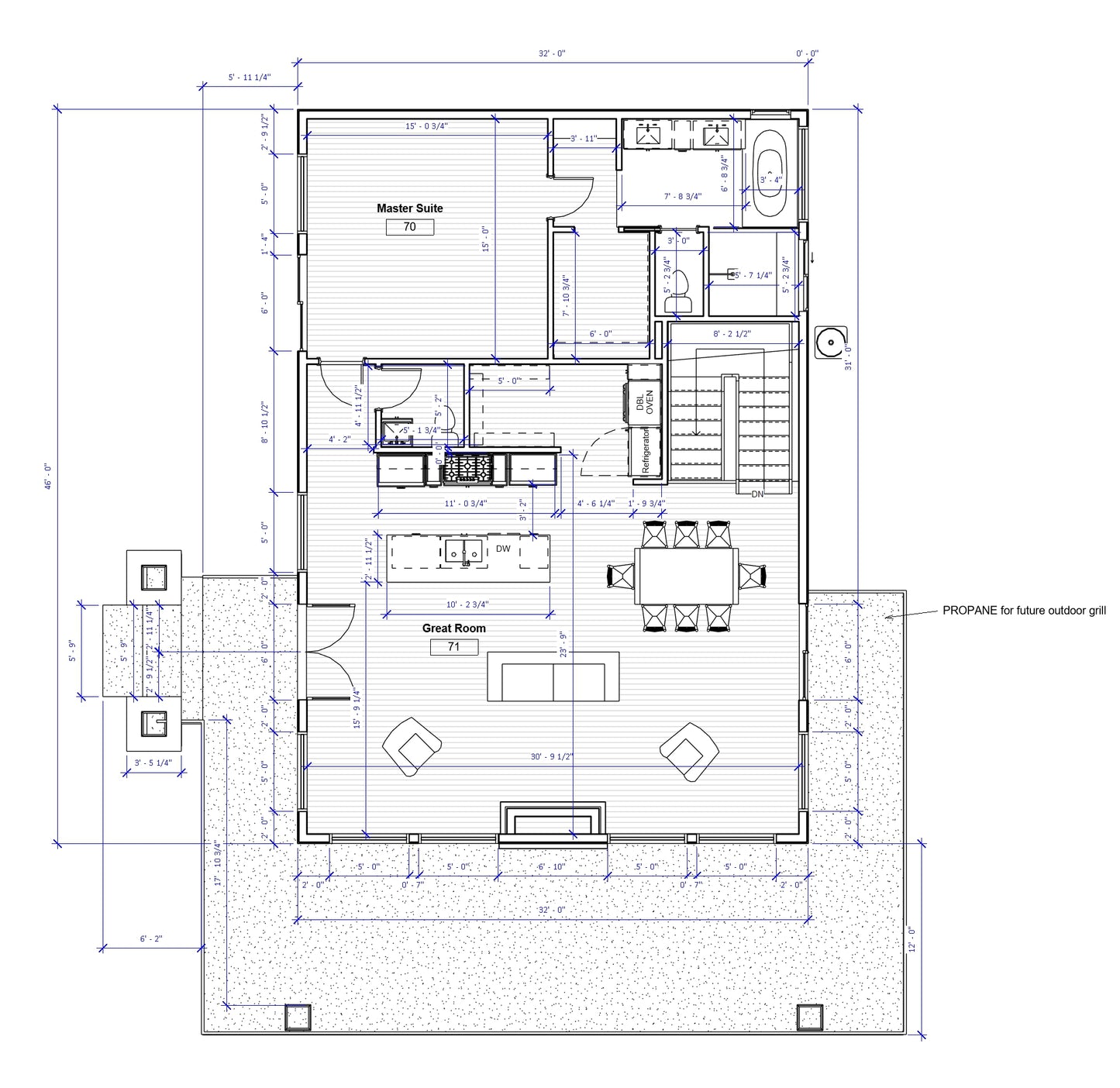 No.15 Mountain cabin plan Large Covered Deck