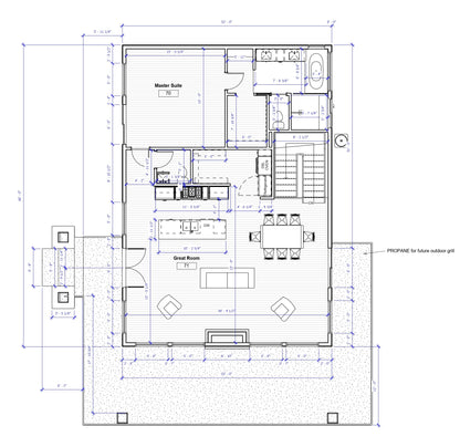 No.15 Mountain cabin plan Large Covered Deck