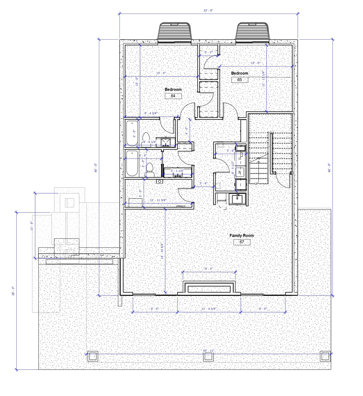 No.15 Mountain cabin plan Large Covered Deck