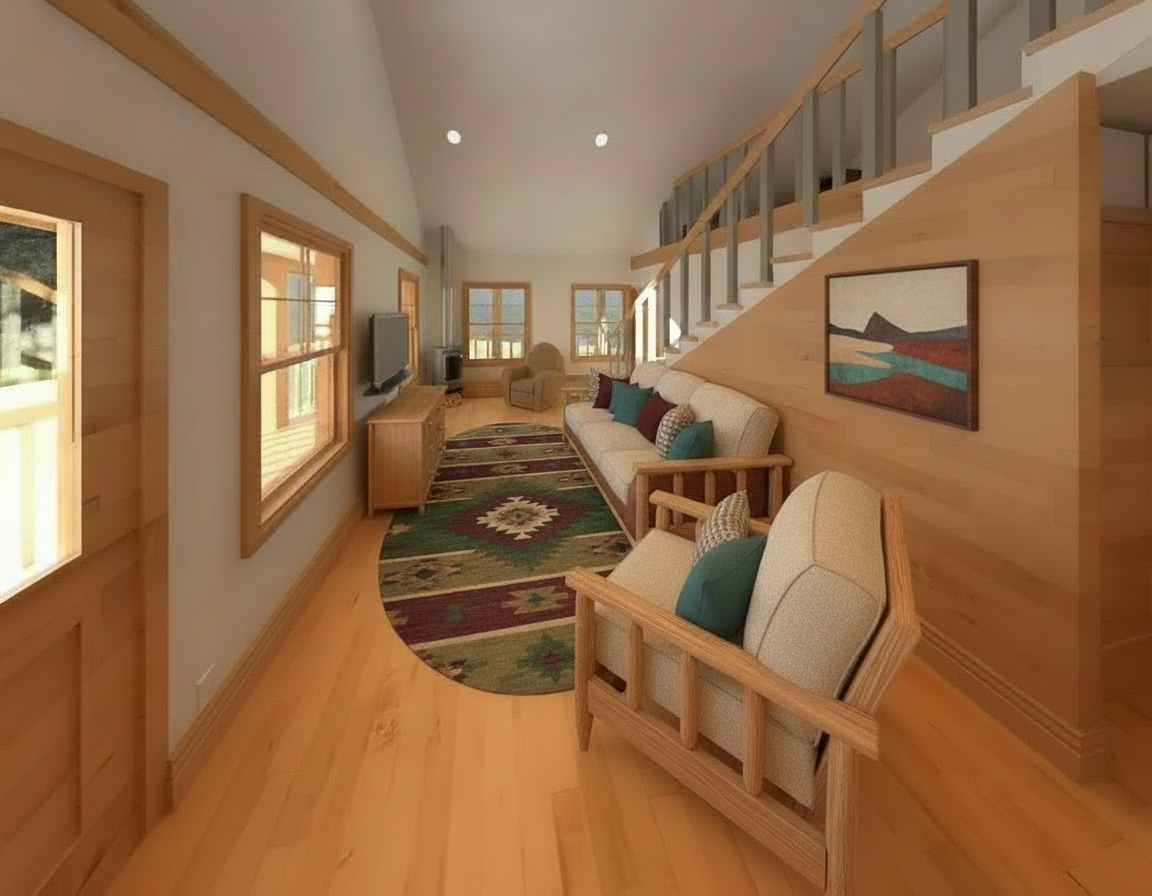 No.16 Mountain cabin house plan Loft