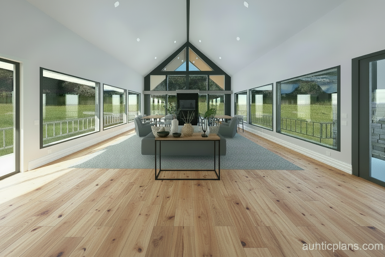 No.5 Mountain house plan Large Windows