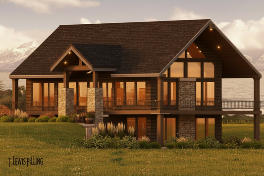 No.5 Mountain house plan Large Windows