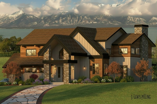 No.8 Mountain house plan Vaulted Dining