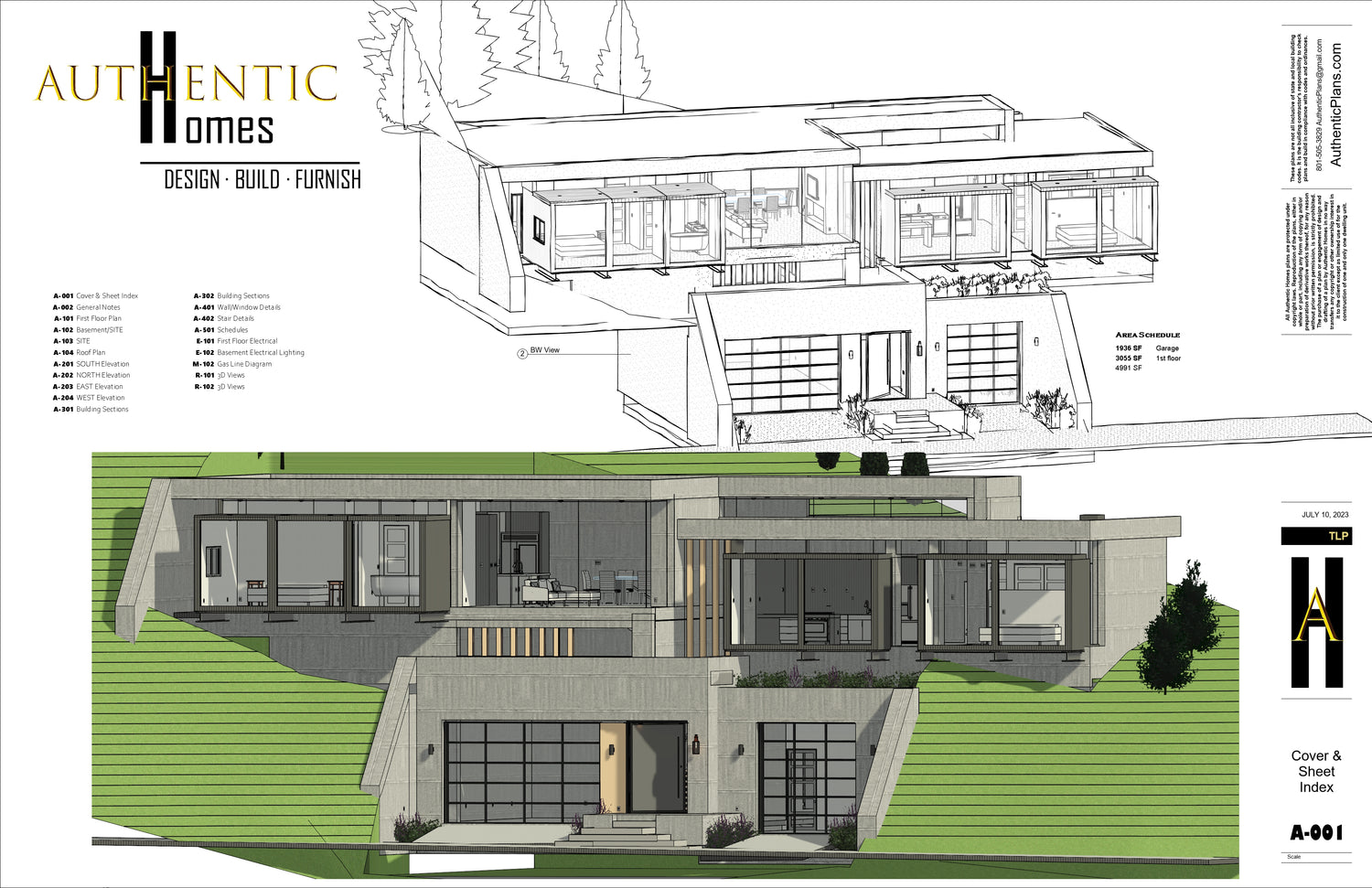 Tanya Pilling, designer/drafter at Authentic Homes in Utah. Architectural designer. Modern concrete house.