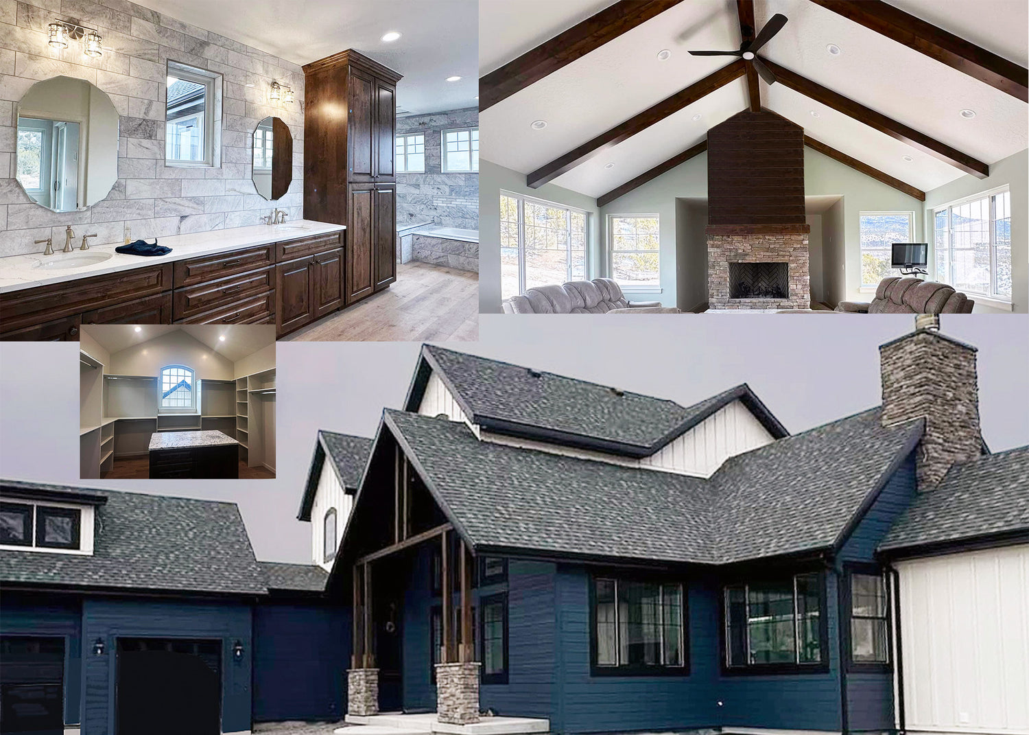 Greg Pilling, Custon Home Builder, General Contractor at Authentic Homes in Utah. Custom timbered home built in Toole, Utah. Marble bathroom.